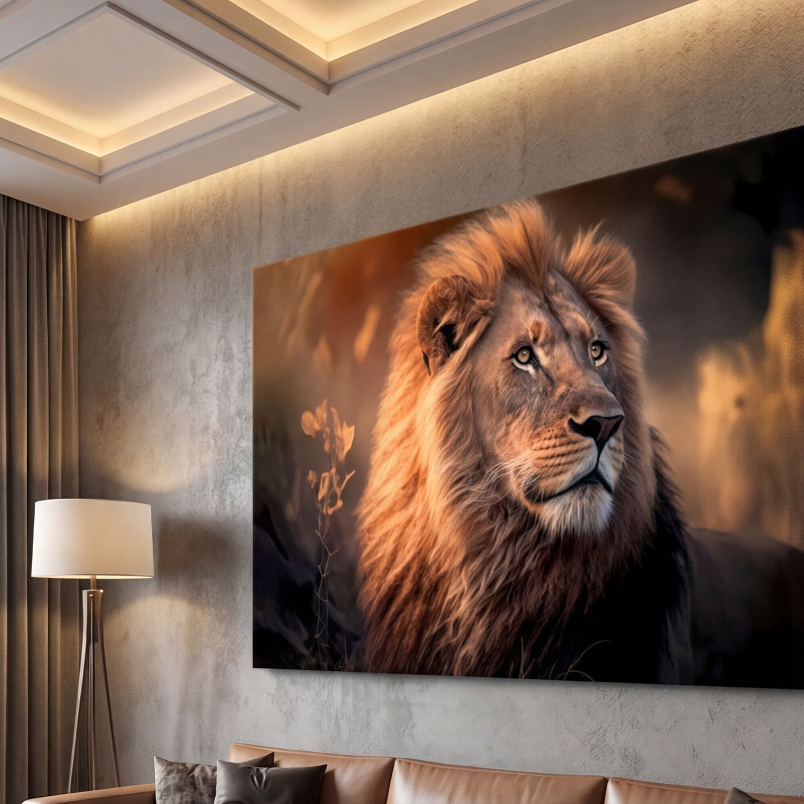 Canvas Wall Art Lion Sunset Lux Living Room Office Home - Image 2