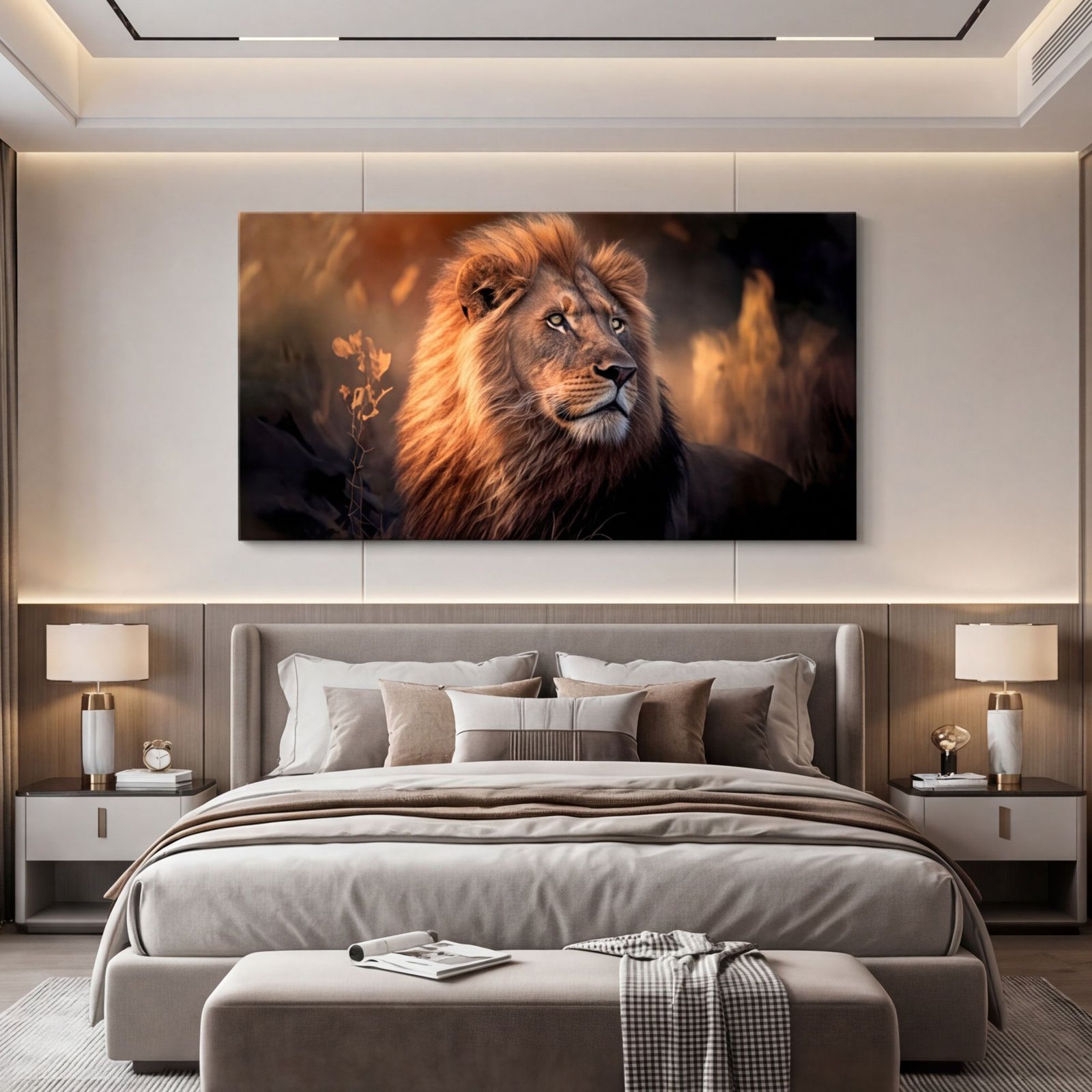 Canvas Wall Art Lion Sunset Lux Living Room Office Home - Image 3