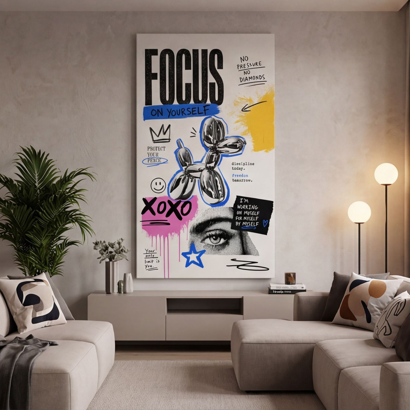 Canvas Wall Art Focus Street Pop Art Living Room Home - Image 4