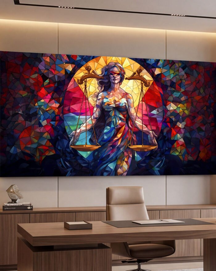 Canvas Wall Art Lady Justice Law Colorful Large Living Room Office Home