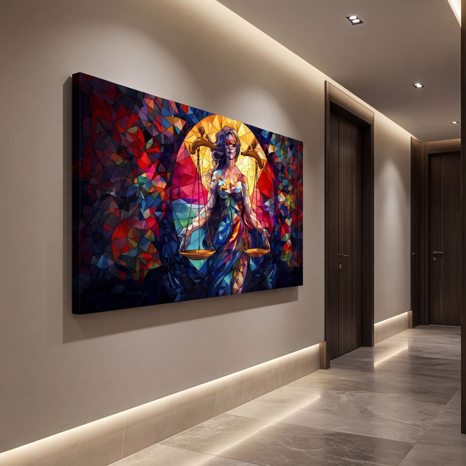 Canvas Wall Art Lady Justice Law Colorful Large Living Room Office Home - Image 3
