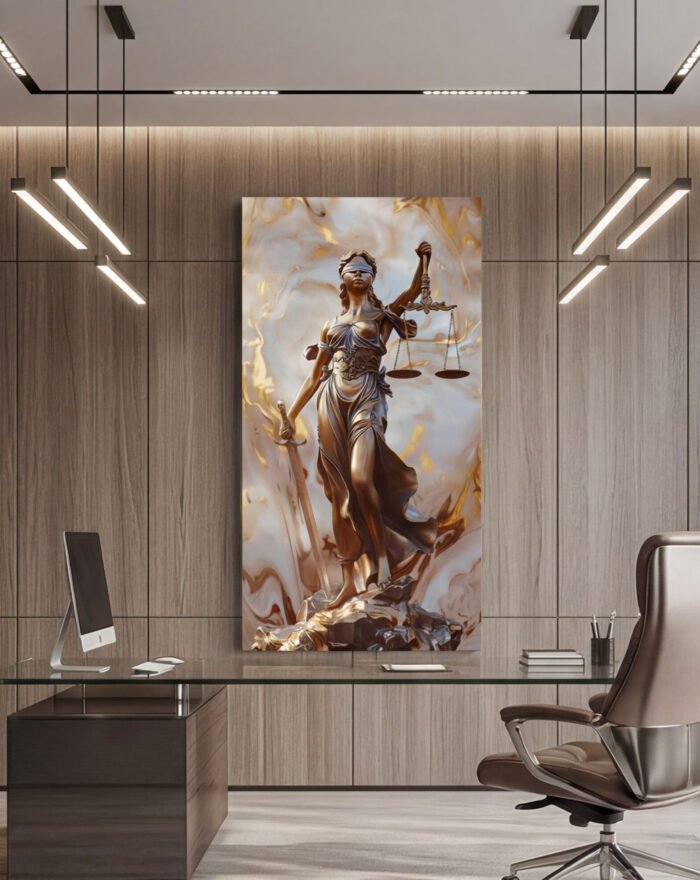 Canvas Wall Art Lady Justice Law Living Room Office Home