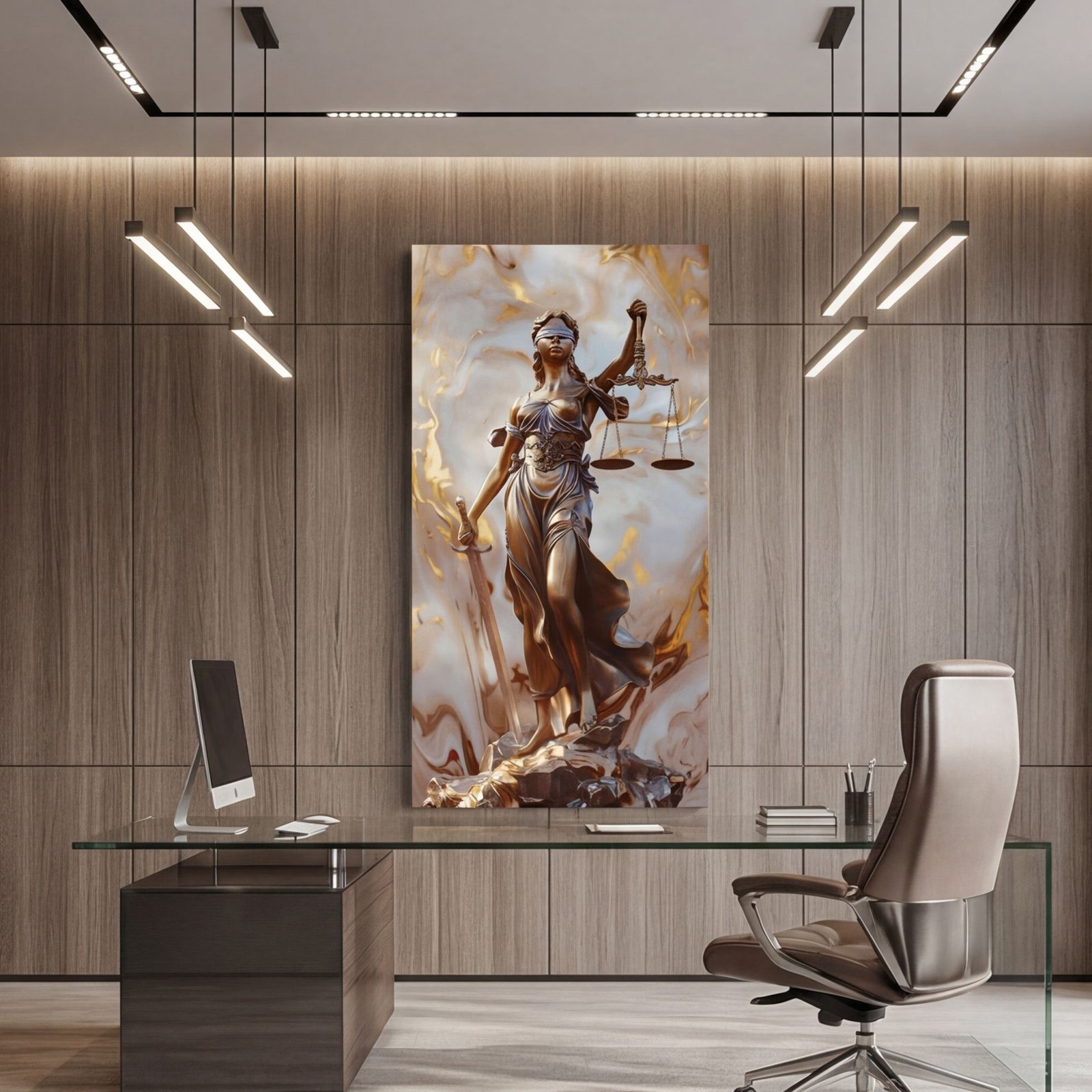 Canvas Wall Art Lady Justice Law Living Room Office Home