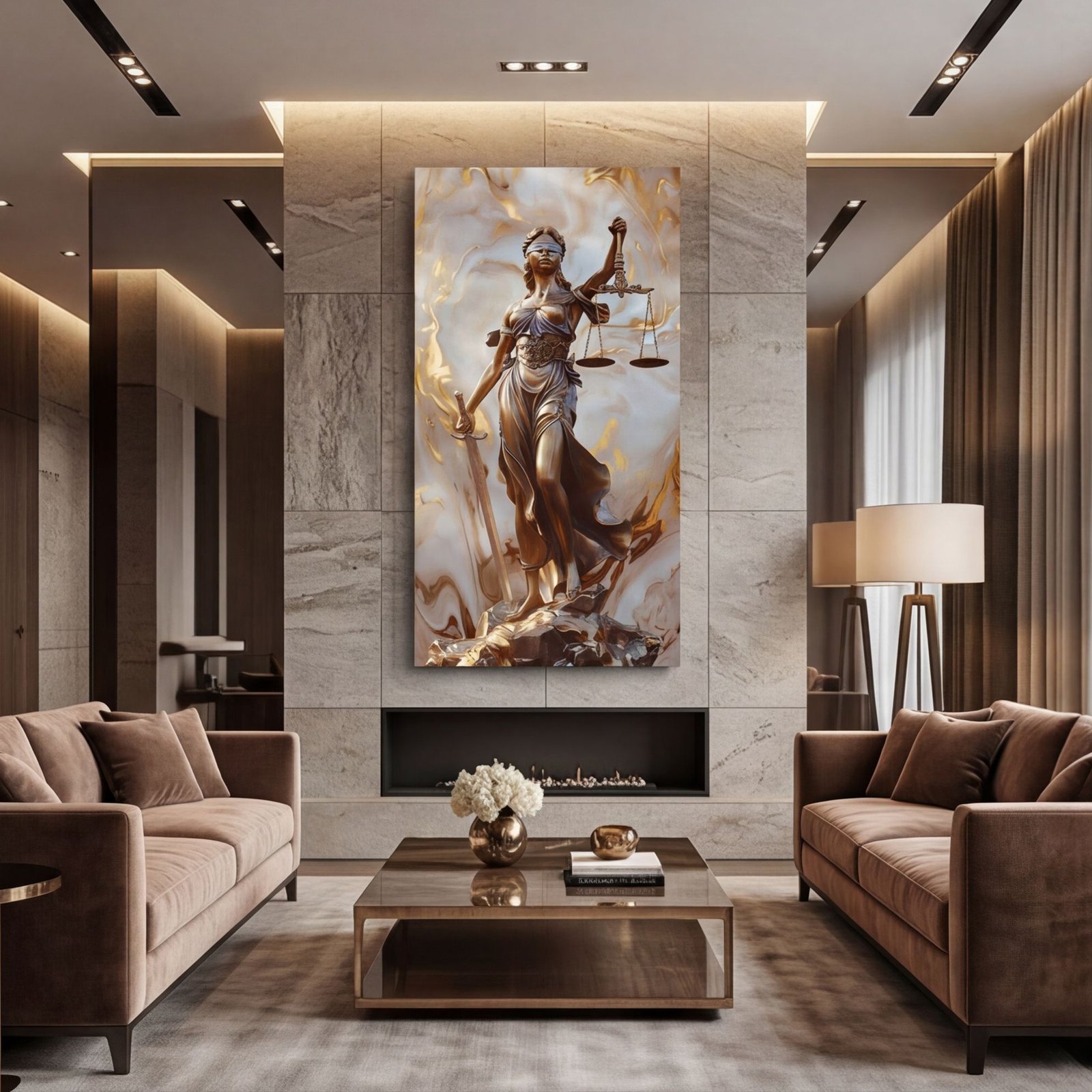 Canvas Wall Art Lady Justice Law Living Room Office Home - Image 3