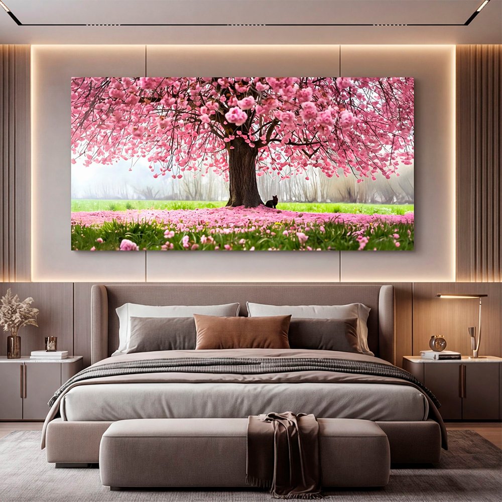 Canvas Wall Art Cherry Blossom Large for Living Room Office Home - Image 2