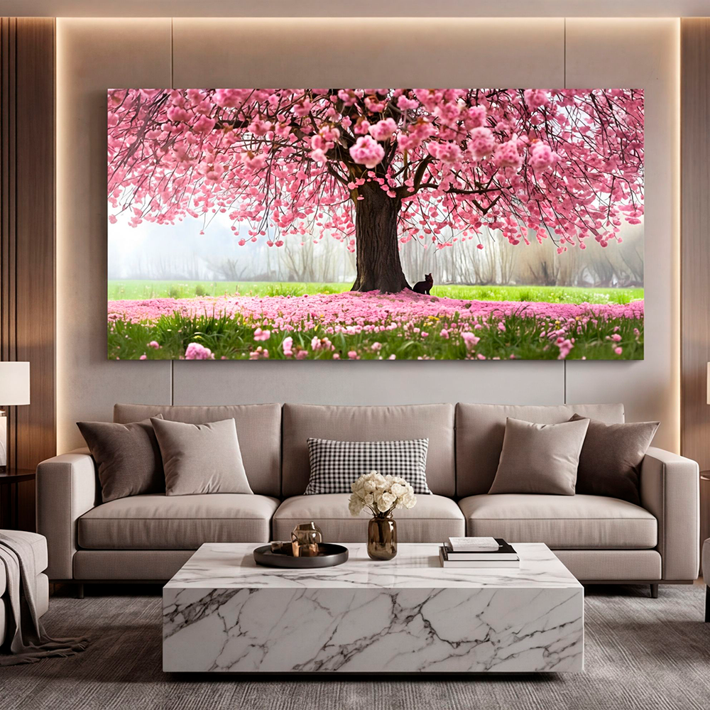 Canvas Wall Art Cherry Blossom Large for Living Room Office Home - Image 4