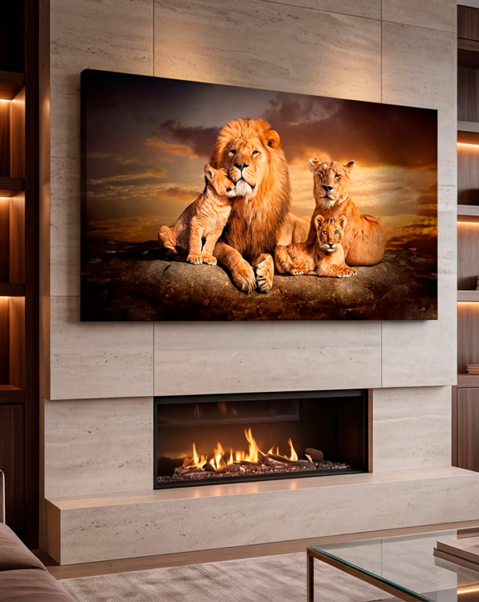 Canvas Wall Art Lion Family Love Large for Living Room Office Home