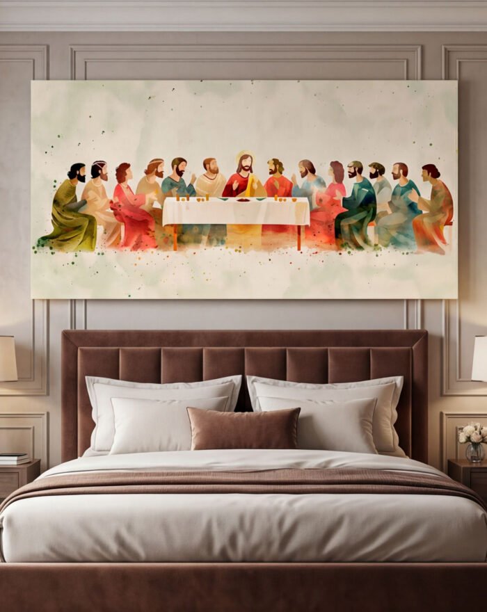 Canvas Wall Art The Last Supper in Color Religious Living Room Office Home