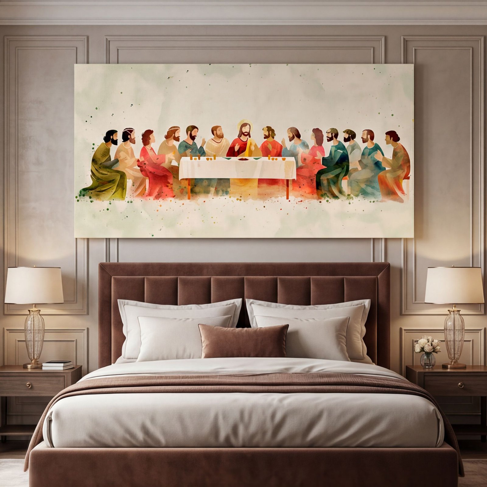 Canvas Wall Art The Last Supper in Color Religious Living Room Office Home