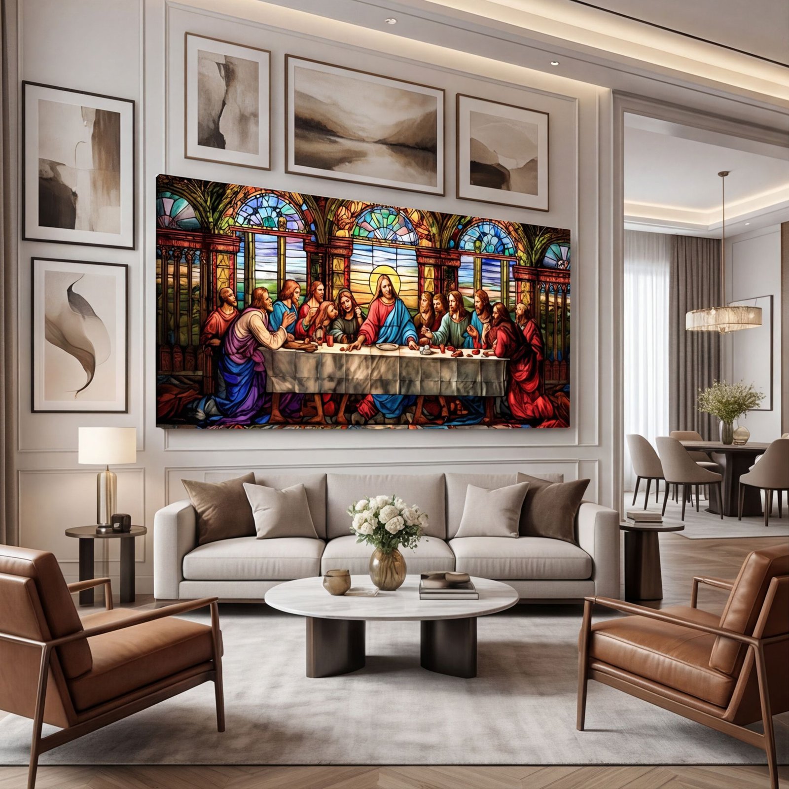 Canvas Wall Art The Last Supper Colorful Religious Living Room Office Home - Image 4