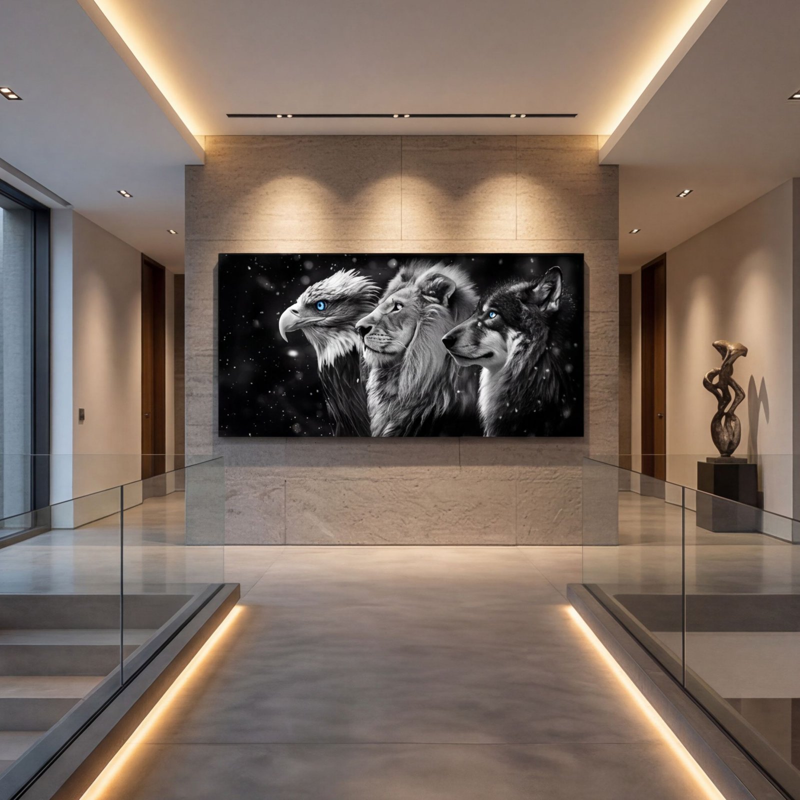 Canvas Wall Art Lion Wolf Eagle Motivational Living Room Office Home - Image 5